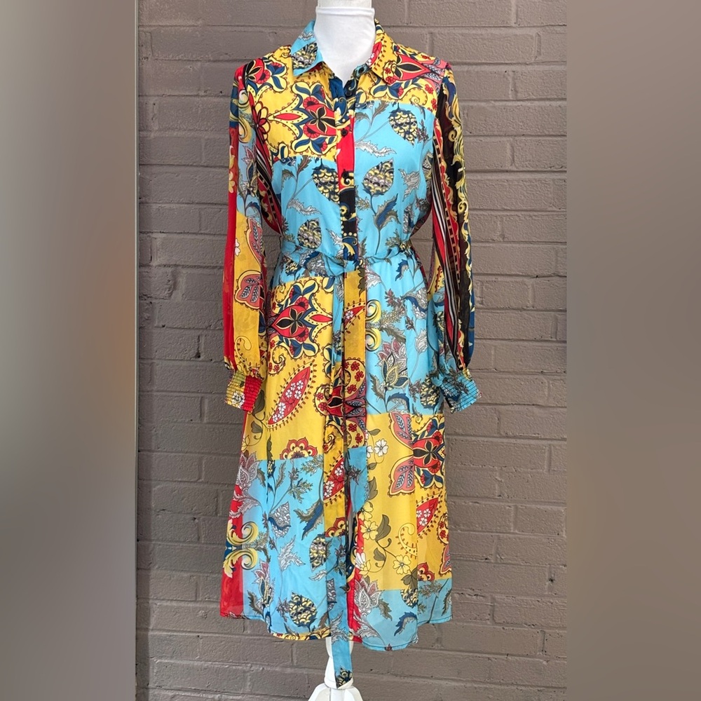 NY&CO Colorful Print midi dress S